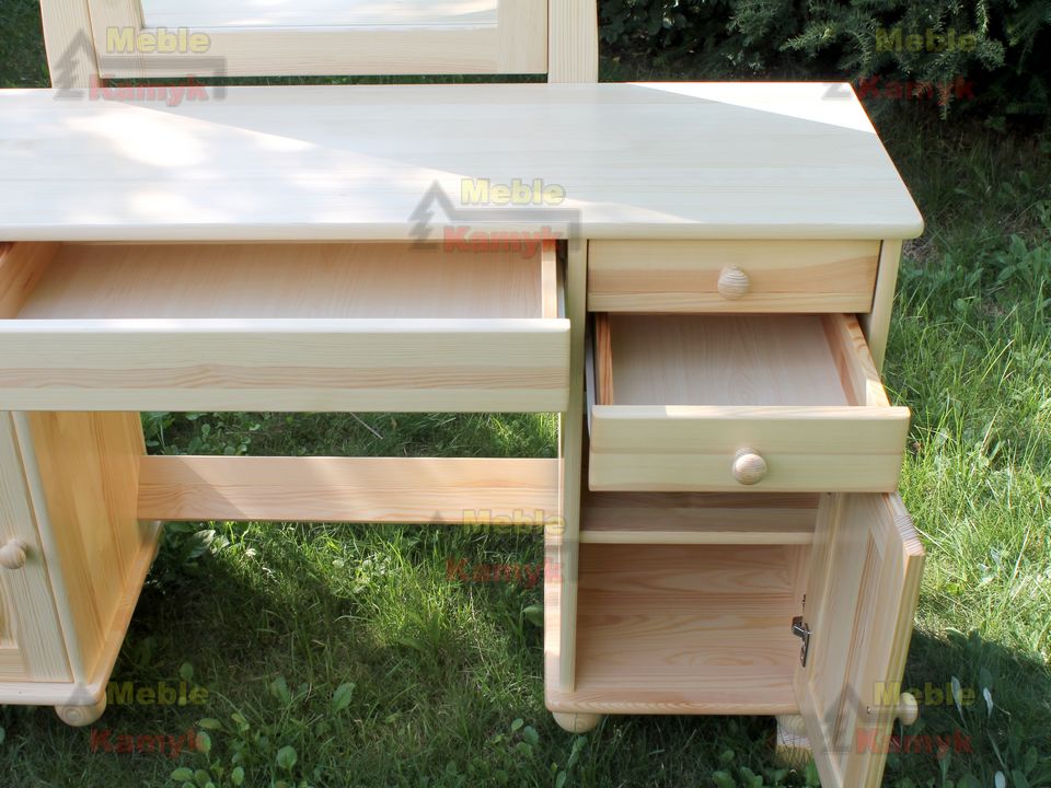 Toaletka sosnowa z lustrem Tol 2/2